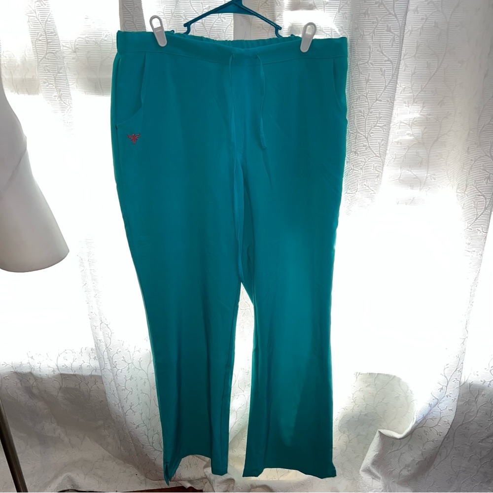 Med Couture Teal Drawstring Track Pants